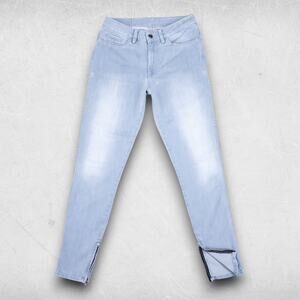 Ksubi Spray On Jeans Womens 27 Blue Zip Ankles Y2K Clean Girl Trendy Minimalist